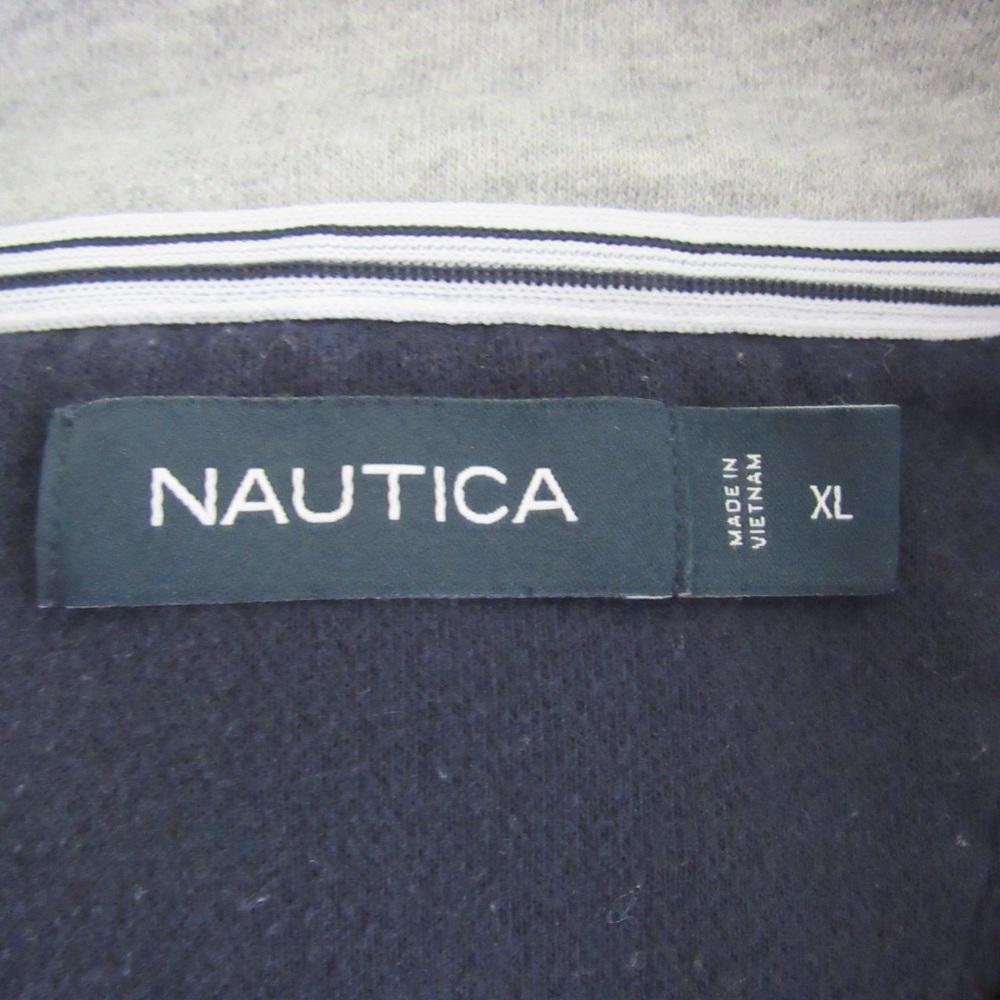Nautica Mens Navy Blue Quarter Zip Pullover Sweatshirt Size XL Comfort Classic - Picture 8 of 8